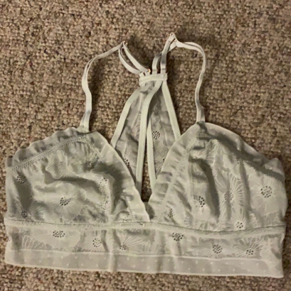 Sage Green Aerie Lace Racerback Bralette